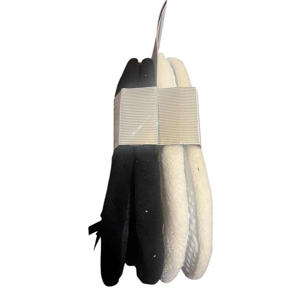 Gold Toe 2-Pack Ballet‎ Slippers Womens Size S (6-7) Black & Ivory Bow